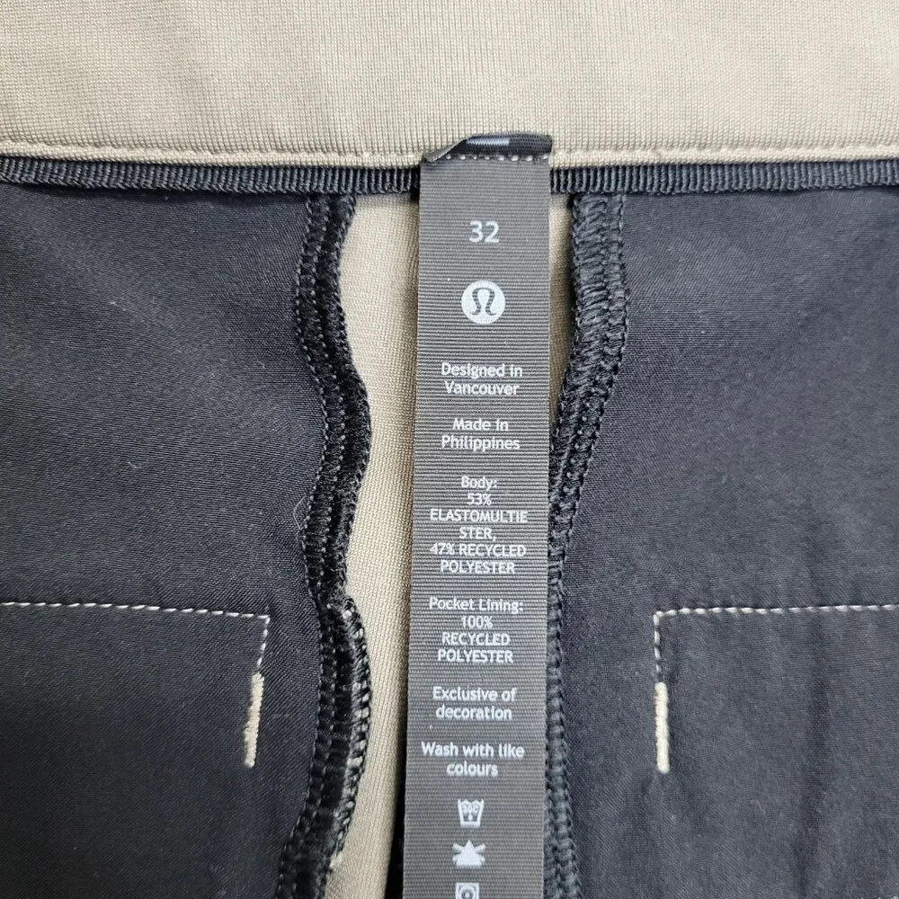Lululemon Pants Mens 32x26 Brown ABC Classic Fit Warpstream Cut Off Distressed